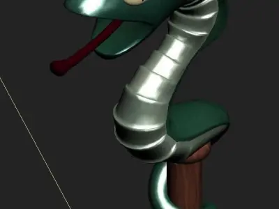 Cartoon version - melon snake lights 3D model