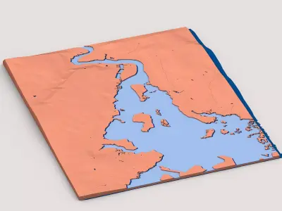 Low Poly Mountain Landscape Terrain 3D model