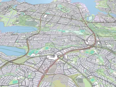 Cityscape Reykjavik  Iceland 3D model