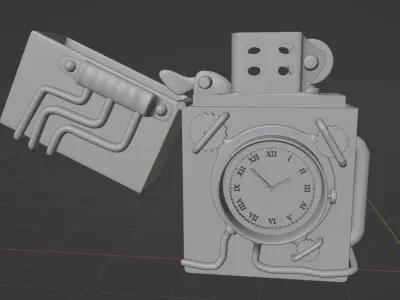 Gasoline lighter steampunk 3D model