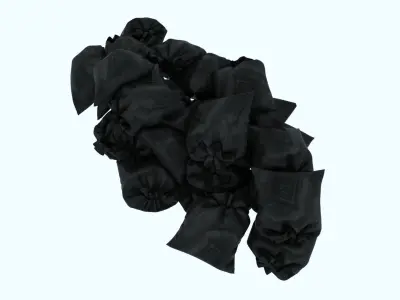 Textured Garbage Bags 4 3D model