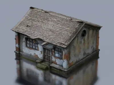 Old Countryside House Low-poly 3D model