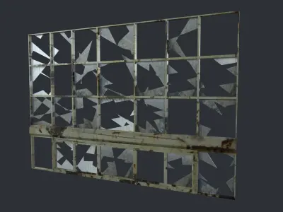 Broken Windows Low-poly 3D model