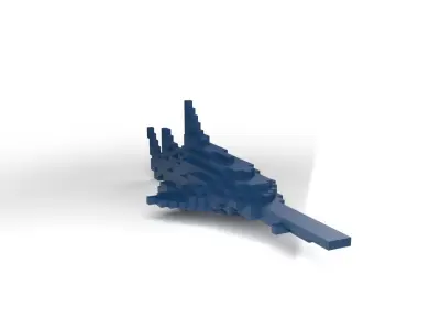 Sawshark Minecraft Voxel Low-poly 3D model