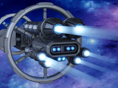 Sci-Fi Spaceship 3D model 4