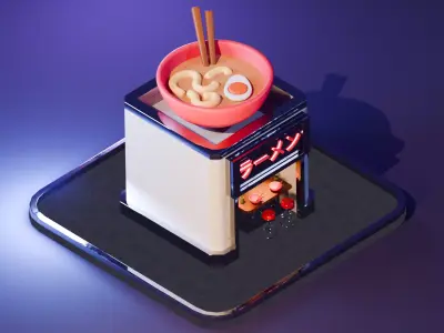 Ramen Restaurant Low-poly 3D model