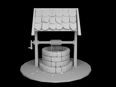 Low poly Well water Free low-poly 3D model