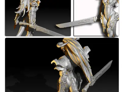 The Slashing Hero 3D model