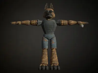 Fnaf like dog singer animatronic Low-poly 3D model
