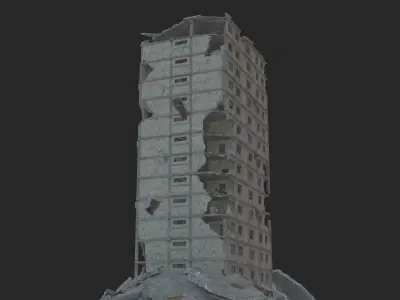 destroyed building Low-poly 3D model