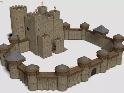 Medieval Castle Construction Set 3D model