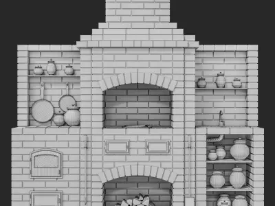 BBQ brick oven 3D model