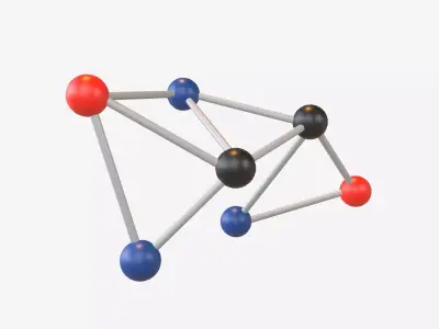 Molecular v1 004 Low-poly 3D model