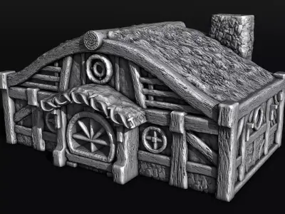 medieval house 3D print model