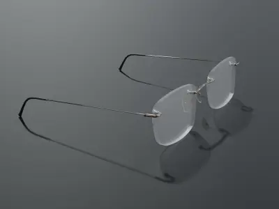 Realistic Rimless Glasses Low-poly 3D model