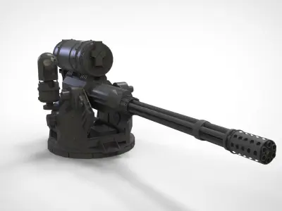 turret 2 machine gun 3D model