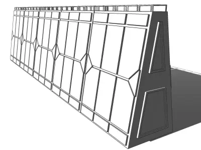 Futuristic Modular Wall Muralla Modular futurista Low-poly 3D model