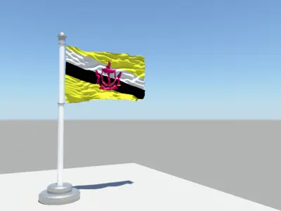 Brunei Darussalam Flag 3D model