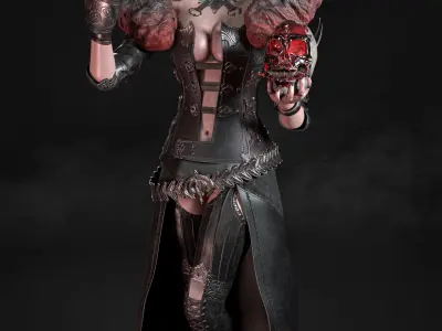 Wizetta - The Blood-witch Low-poly 3D model