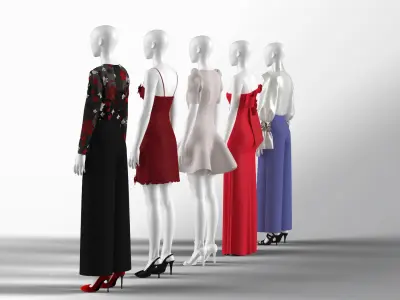 Womens collection mannequins shop clothing Clo3d  3D model