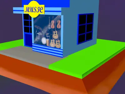 Music Shop Low-poly 3D model purchase