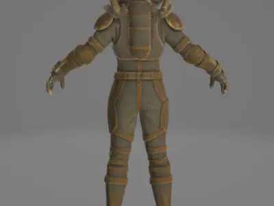 Game-Ready Rigged Deepsea Diver Female Low-poly 3D model Low-poly 3D model