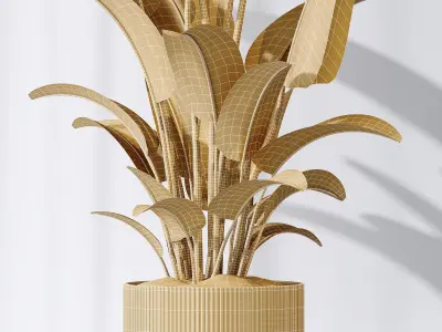 HQ Plants Bird Of ParadiseBird Vase 3D model