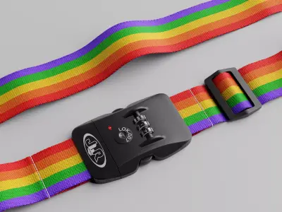 Luggage belt with locker 3D model