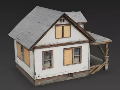 Ruined Craftsman Bungalow 3D Model 3D Model Low-poly 3D model