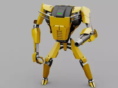 Combat Droid rigged 3D model buy