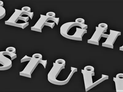 letter charm pendant set a to z 3D print model