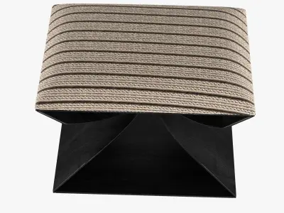 CAROL EGAN Sculptural Hand-Carved Stool 3D model