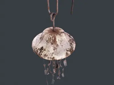 WindChime  Spoon And Fork static Low-poly 3D model