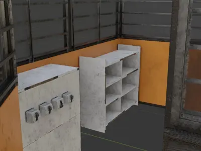 Old Dirty Soviet Kiosk Low-poly 3D model