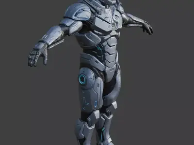 Futuristic Sci-Fi Armored Soldier 3D Model 3D model