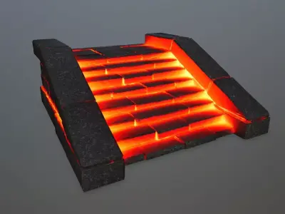 lava stair Low-poly 3D model