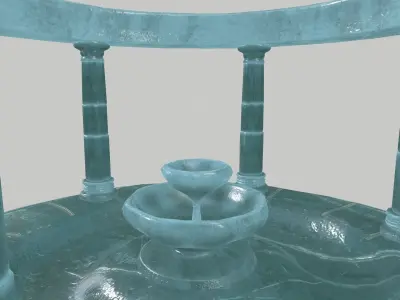 Altar Set fountain Low-poly 3D model
