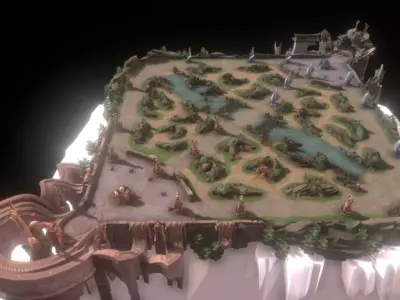Summoner Canyon League of Legends King of Glory Map Low-poly 3D model