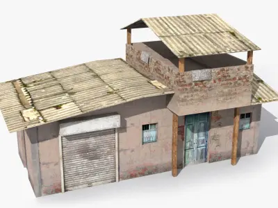 Slum n deserted house Low-poly 3D model
