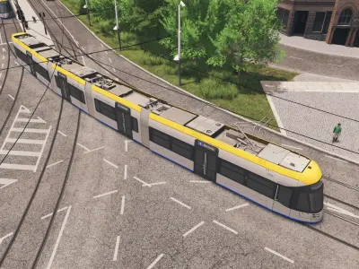 Leipzig XL Tram Low-poly 3D model