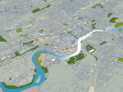 Knoxville City Tennessee USA Low-poly 3D model