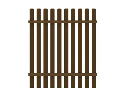 Modular Wooden Fence Collection  3D model