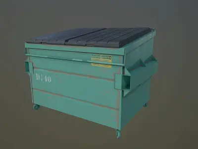 Dumpster - 4K PBR Game Ready trash can Low-poly 3D model