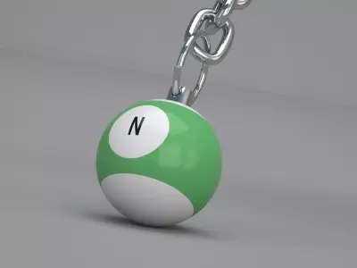 N Snooker Ball with Keychain 3D model