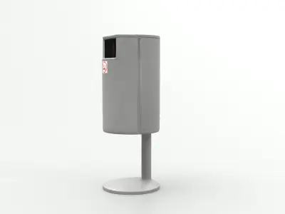 Metal Street Trash Bin 4K PBR Game Ready UV Unwrapped vol 07 Low-poly 3D model