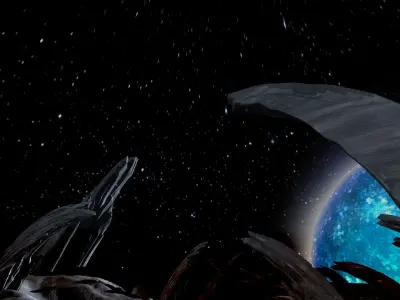 Alien Landscape  cartoon Fog planet stalagmites fiction  3D model