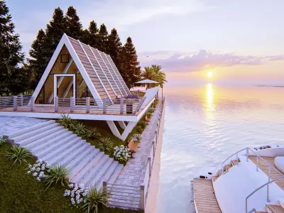 Architectural Exterior Low-poly 3D model