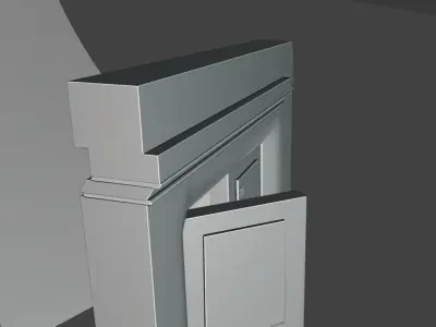door and facade  Low-poly 3D model