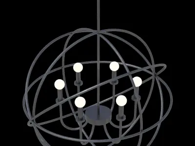 Ceiling hung light fixture interior architectural lighting Low-poly 3D model