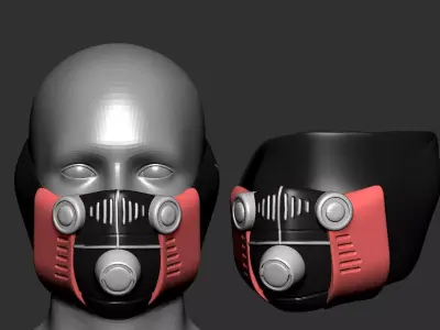 gas mask helmet high poly sculpt 3d printable  3D model